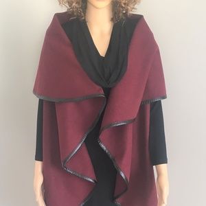 Cape by Dillard's-Burgundy with Black Trim
